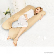 U Shape Pregnancy Body Support Pillow Comfort Maternity Belly Contoured Beige
