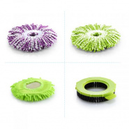DR FUSSY Replacement Spin Mop Microfiber Mop Heads & Scrub Brush Attachment 4pcs/set